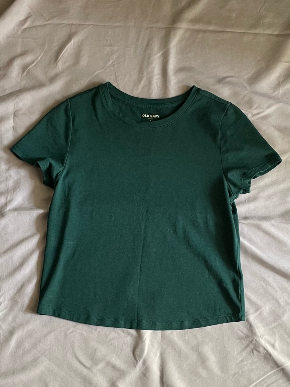Old Navy Dark Teal Short Sleeve Crop Top Tee - Size Small